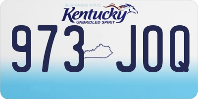 KY license plate 973JOQ