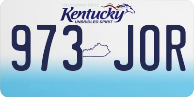 KY license plate 973JOR