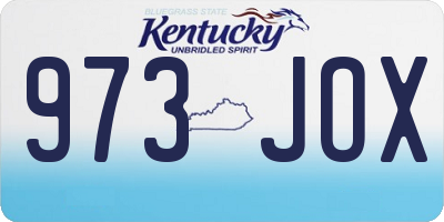 KY license plate 973JOX