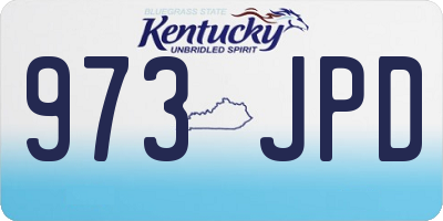 KY license plate 973JPD