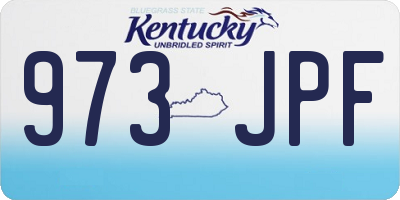 KY license plate 973JPF