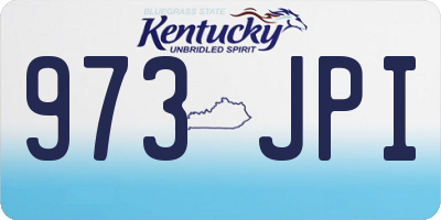 KY license plate 973JPI