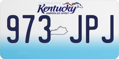 KY license plate 973JPJ