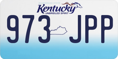 KY license plate 973JPP
