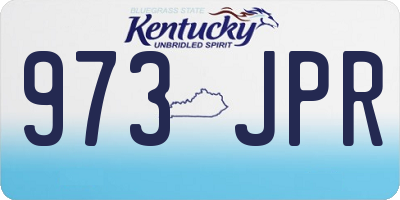 KY license plate 973JPR