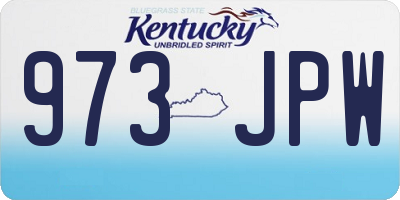 KY license plate 973JPW