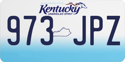 KY license plate 973JPZ