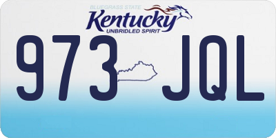 KY license plate 973JQL