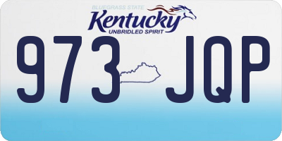 KY license plate 973JQP