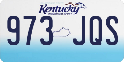 KY license plate 973JQS