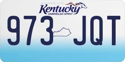 KY license plate 973JQT