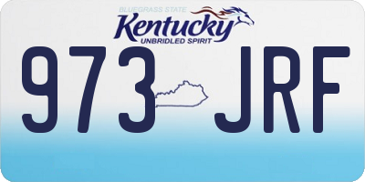 KY license plate 973JRF