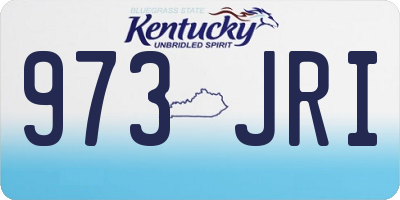 KY license plate 973JRI