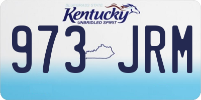 KY license plate 973JRM