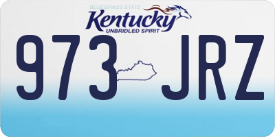KY license plate 973JRZ