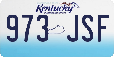 KY license plate 973JSF
