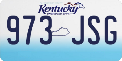 KY license plate 973JSG