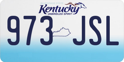 KY license plate 973JSL