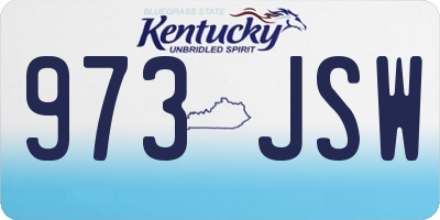 KY license plate 973JSW