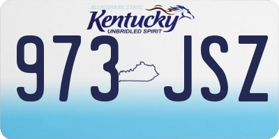 KY license plate 973JSZ