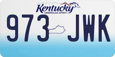 KY license plate 973JWK