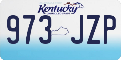 KY license plate 973JZP