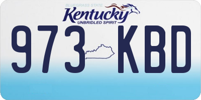 KY license plate 973KBD