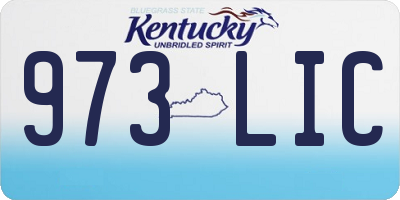 KY license plate 973LIC