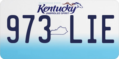 KY license plate 973LIE