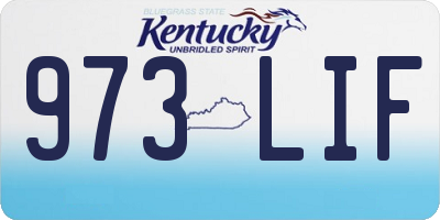KY license plate 973LIF