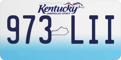 KY license plate 973LII