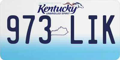 KY license plate 973LIK