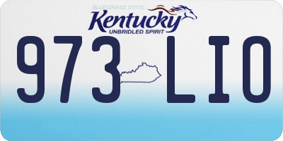 KY license plate 973LIO
