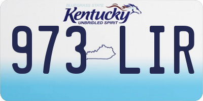 KY license plate 973LIR
