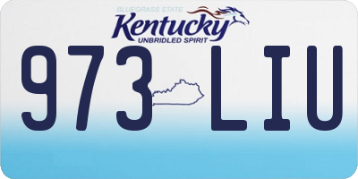 KY license plate 973LIU