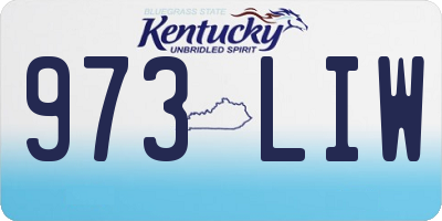 KY license plate 973LIW