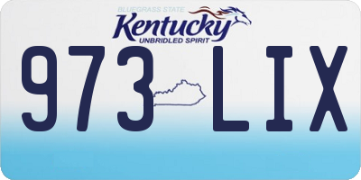 KY license plate 973LIX