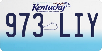 KY license plate 973LIY