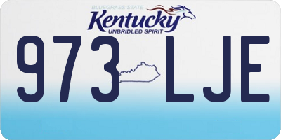 KY license plate 973LJE