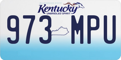 KY license plate 973MPU
