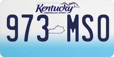 KY license plate 973MSO