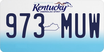 KY license plate 973MUW