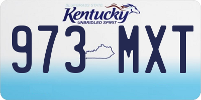 KY license plate 973MXT