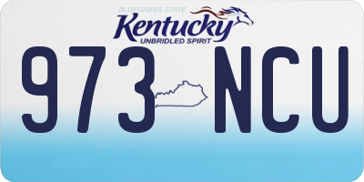 KY license plate 973NCU