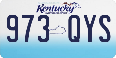 KY license plate 973QYS