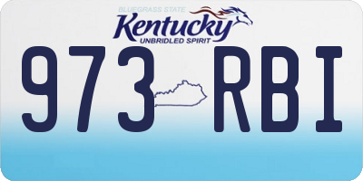 KY license plate 973RBI