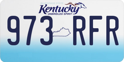 KY license plate 973RFR
