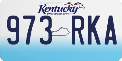 KY license plate 973RKA