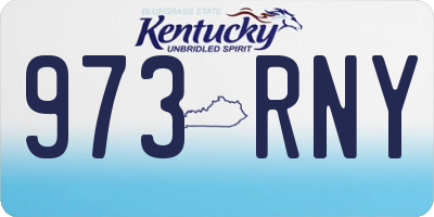 KY license plate 973RNY