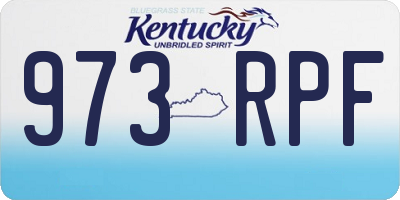 KY license plate 973RPF